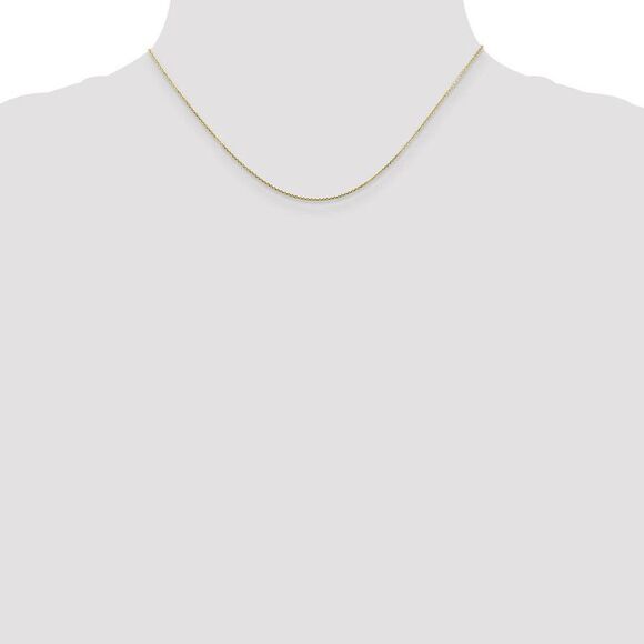 0.8mm 10k Yellow Gold Solid Diamond Cut Cable Chain Necklace, 16 Inch - Picture 2 of 8